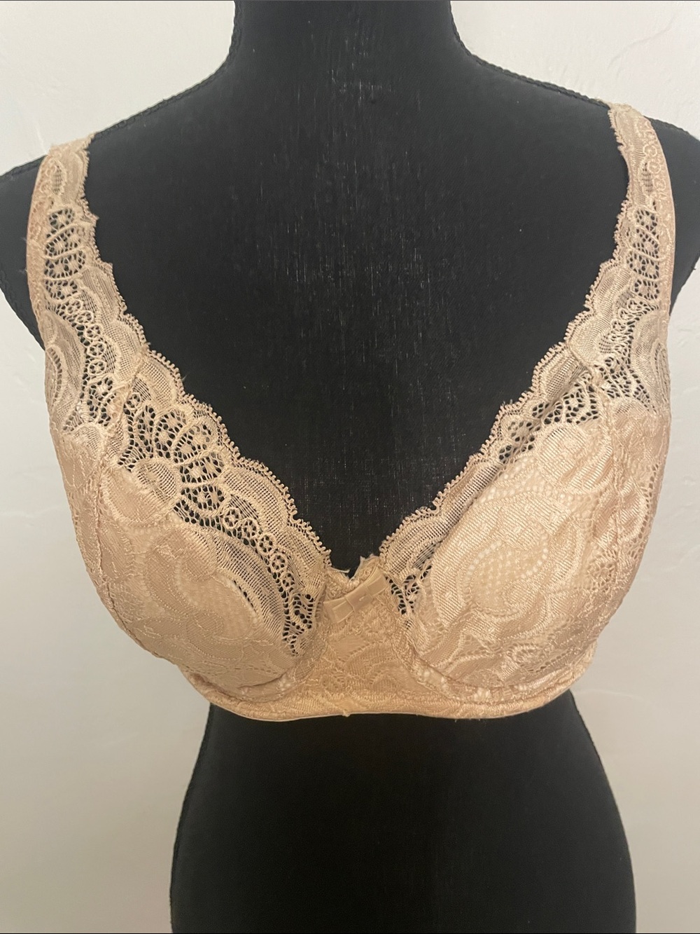 Playtex Lace Underwire Bra in Nude Beige
